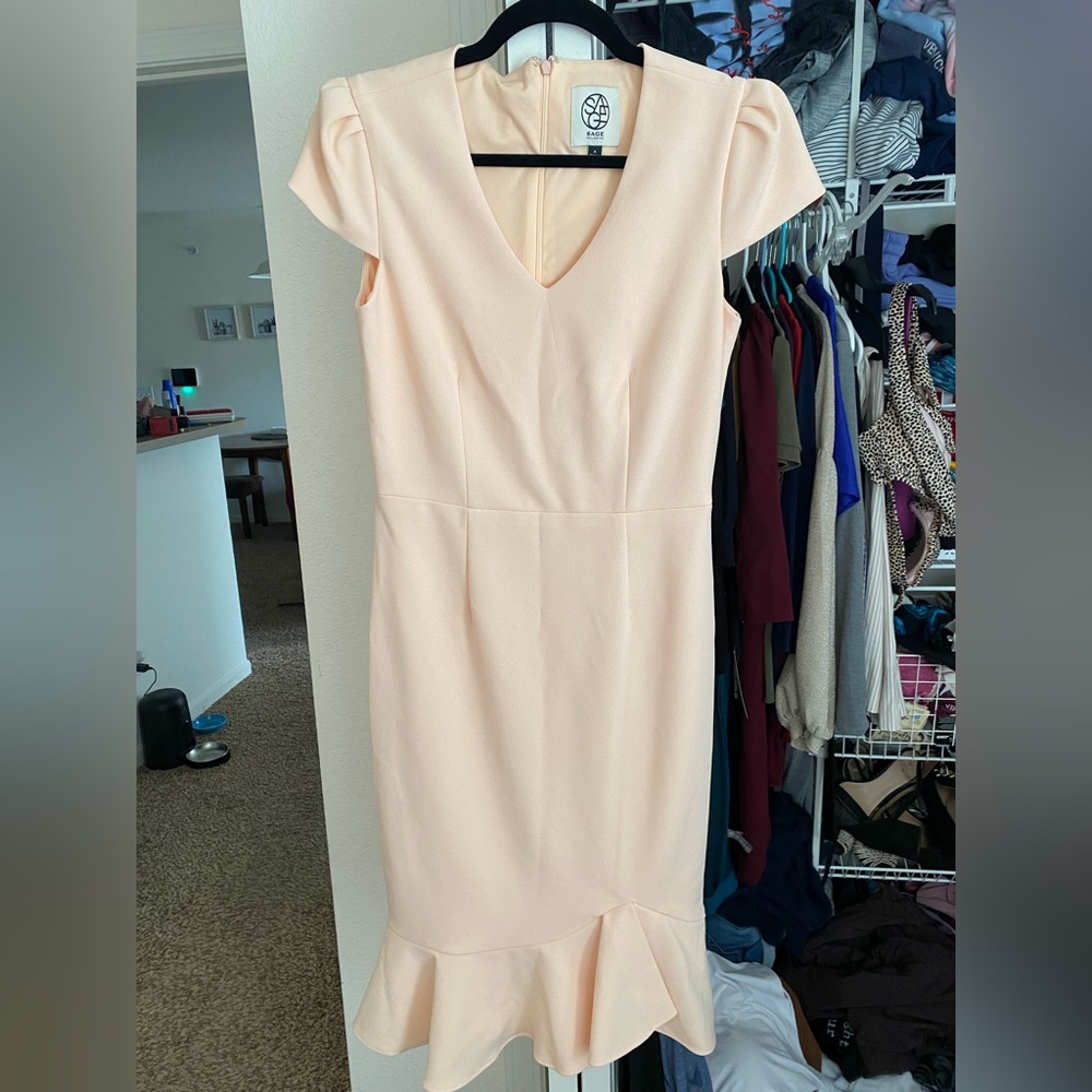 SAGE COLLECTIVE V-Neck flounce midi dress